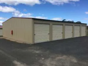 Row of self storage units at Meander Valley Self Storage